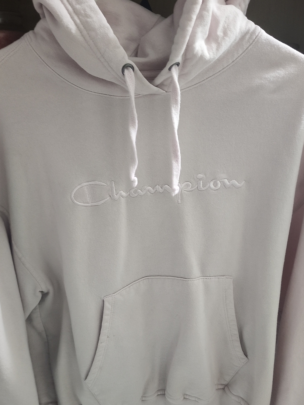 Champion Crewneck Hoodie in Pale Pink